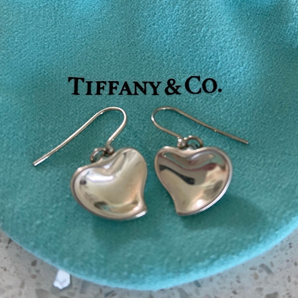 Genuine Tiffany & Co Elsa Peretti Heart Earrings